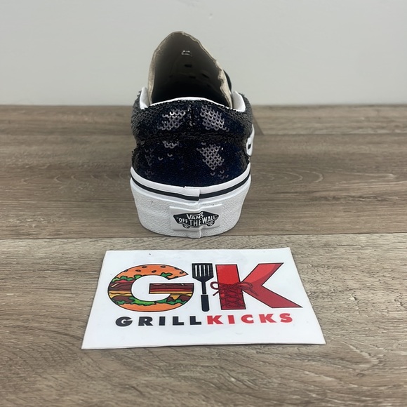 Women’s Vans Classic Slip-On Micro Sequins Black/True White - Picture 2 of 5